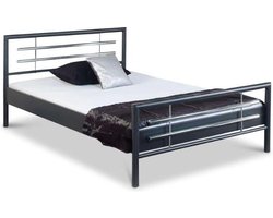 Bed Box Wonen Holly metalen bed Antraciet/Chroom 180x220 cm