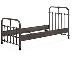 Bed Box Wonen - Kinderbed - Erma - 90x200 - Antraciet - Metaal - lattenbodem -eenpersoons