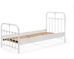 Bed Box Wonen - Kinderbed - Erma - 90x210 - Wit - Metaal - lattenbodem - eenpersoons
