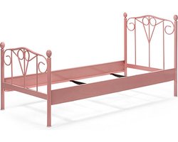 Bed Box Wonen - Kinderbed - Maya - 90x200 - Roze - Metaal - lattenbodem - eenpersoons