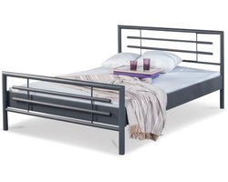 Bed Box Wonen - Lola metalen bed - Antraciet - 90x210