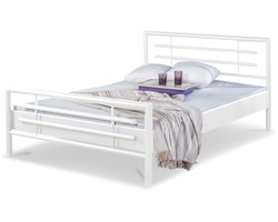 Bed Box Wonen Lola metalen bed Wit 180x220 cm