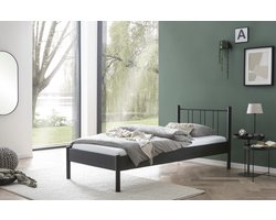 Bed Box Wonen - Metaal - bed - Moon - zilver - 90x190 - eenpersoons - design