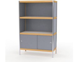 Bed Box Wonen - Modulookast - Lage Boekenkast Betongrijs