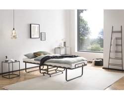 Bed Box Wonen - Vouwbed GB210 - 80x200 - Antraciet - Lattenbodem - Metaal - Opklapbed - Eenpersoons - Design