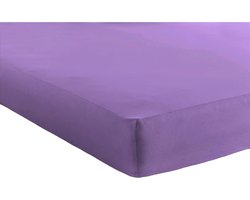 Bed Care Jersey Stretch Hoeslaken - 140x200 - 100% Katoen - 30CM Hoekhoogte - Paars