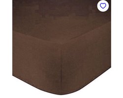 Bed Care Jersey Stretch Hoeslaken - 200x200/220 - 100% Katoen - 40CM Hoekhoogte - Donker Bruin