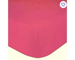 Bed Care Jersey Stretch Hoeslaken - 200x200/220 - 100% Katoen - 40CM Hoekhoogte - Donker RozeDonker Roze