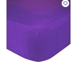 Bed Care Jersey Stretch Hoeslaken - 200x200/220 - 100% Katoen - 40CM Hoekhoogte - Paars