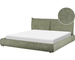 Bed Corduroy VINAY 180 x 200 cm Olijfgroen