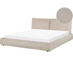Bed Corduroy VINAY 180 x 200 cm Taupe