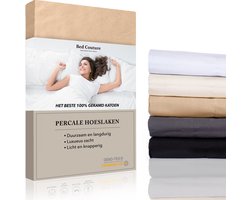 Bed Couture - Percale Hoeslaken van 100% hoogwaardig imperial weave Katoen - Eenpersoons 100x200cm - Hoekhoogte 30cm - Ultra zacht en soepel - Goud Beige