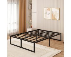 Bed Frame 160x200cm met Onderbed Opbergruimte - 46cm Hoog, Stabiel, Geluidsloos, Eenvoudig Te Monteren