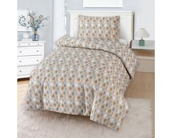 Bed Glow & Apparel – 1-Persoons Dekbedovertrekset 140x200 cm met 1 Kussenslopen 60x70 cm – 100% flannel– Vrierkanten