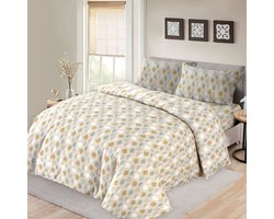 Bed Glow & Apparel – 2-Persoons Dekbedovertrekset 200x200 cm met 2 Kussenslopen 60x70 cm – 100% flannel– Blaaderen