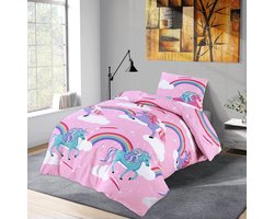 Bed Glow & Apparel – Beddengoedset | Dekbedovertrek 140x200 + Hoeslaken 90x200+25 + Kussensloop 60x70 | 100% Katoen