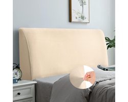 Bed Headboard Protective Cover Soft Stretch Velvet Dustproof - Padded Headboard (Queen) Camel - 150-170cm hoofdbord hoes elastische