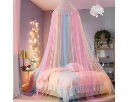 Bed Klamboe Bedhemel Meisjes Klamboe Bed Regenboog Klamboe Bedhemel Klamboe voor Tweepersoonsbed Eenpersoonsbed Kinderbedhemel voor Reizen en Thuis Binnen Buiten