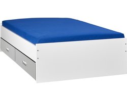Bed met opbergruimte | 120x200 | Wit | Inclusief aluminium lades | 4 stuks 60cm diep