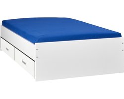 Bed met opbergruimte | 140x200 | Wit | Inclusief witte lades | 4 stuks 60cm diep