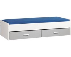 Bed met opbergruimte | 90x200 | Wit | Inclusief aluminium lades | 2 stuks 83cm diep