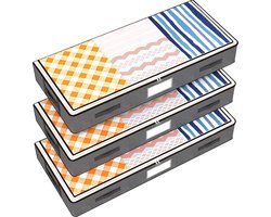 Bed Organizer - 3 stuks - Ruime Opbergzakken voor Kleding en Dekbedden - Grijs - Opbergtassen voor onder je Bed