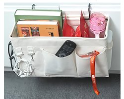 bed organizer bed tas met darthaak hangtas hoogslaper opbergtas voor boek, magazijn, mobiele telefoon, hoofdtelefoon bed, opbergen