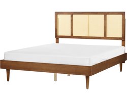Bed Rotan AURAY 160 x 200 cm Bruin