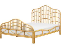 Bed Rotan DOMEYROT 140 x 200 cm Lichtbruin