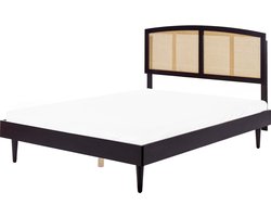 Bed Rotan VARZY 160 x 200 cm Zwart