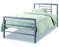 Bed 'Sandro' Grijs 90x200 Met Lattenbodem