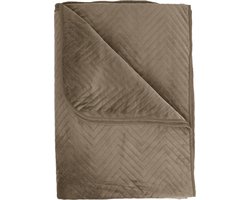 Bed Sprei Madeline - Bedsprei 2 persoons - Visgraat patroon - 270x260 - Taupe