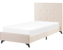 Bed stof beige 90 x 200 cm AMBASSADOR
