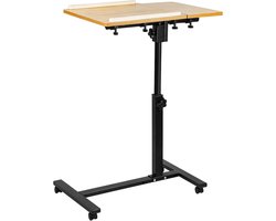 Bed Tafel - Zijtafel Bureau - Comfortabel Werken - Inklapbaar en Draaibaar - 70 x 44 cm - Houtkleur
