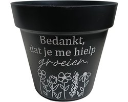 Bedankje Juf of Meester Bloempot met Bloemzaad en Potgrond 16 cm – Afscheidscadeau Leerkracht – “Bedankt dat u me liet groeien”