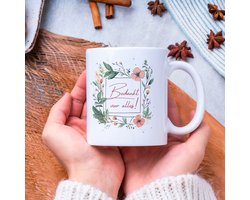 Bedankt cadeau - mok bedankt voor alles - mooie mok met bloemen bedankje