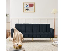 Bedbank – Vouwbed – Slaapbank – Sofa Bed – Logeerbed – Moderne Velvet Bekleding – Verstelbare Rugleuning Met Metalen Poten