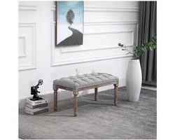 Bedbank - Zaza Home - Vintage design - Grijze bekleding