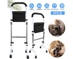 Bedbeugel met vier poten - Looprek - Sta-op rek - 73-92cm verstelbaar - 130kg draagvermogen - Koolstofstaal - Geschikt voor ouderen en revalidatie