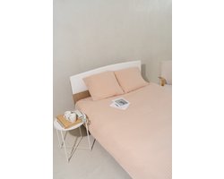 BedBliss - Beddengoed - Dekbedovertrek 140 x 200 + 2 kussenslopen 60 x 70 - Katoen Satijn - Beige