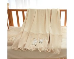 Beddengoed — Babyveilige, natuurlijk gekleurde katoenen dekbedovertrek met borduursel — Ongeverfd & onbedrukt — Huidvriendelijk, puur katoen — Verkrijgbaar in diverse maten en dessins - 150*200