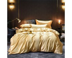 Beddengoed - Dekbedovertrek - Dekbed - Zacht - 135 x 200 - Inclusief 2x Kussensloop - Goud