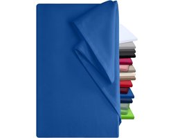 Beddengoed, Laken, 100% katoen, bedlaken zonder rubber, eenheidsmaat ca. 150 x 250 cm, 100% katoen, kobaltblauw, ca. 150 x 250 cm