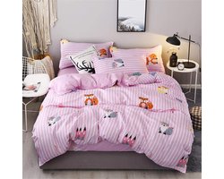 Beddengoed Set 4 Delig Microvezel Dekbedovertrek Kussenslopen en Laken Kinderen Jongens Meisjes