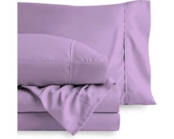 Beddengoed Set - Laken en sloop - Rustig Slapen - Egyptisch Katoen - 45cm Diepe Pocket - Lavendel