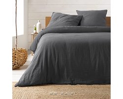 Beddengoed van Katoengaas 220 x 240 cm in Antraciet en Andere Kleuren