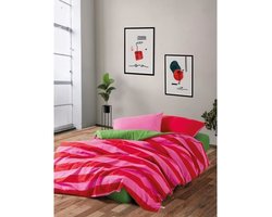 Beddengoedset - 1 dekbedovertrek 220 x 240 cm + 2 kussenslopen 60 x 60 cm - 100% katoen - Roze