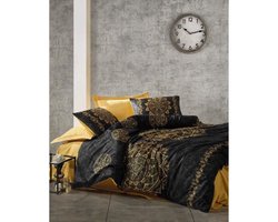 Beddengoedset - 1 dekbedovertrek 220 x 240 cm + 2 kussenslopen 60 x 60 cm - 100% katoen satijn - Zwart