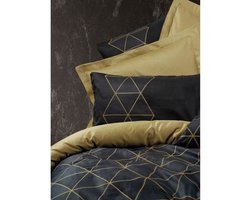 Beddengoedset - 1 dekbedovertrek 220 x 240 cm + 2 kussenslopen 60 x 60 cm - 100% versterkt katoen - Zwart