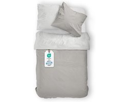 Beddengoedset 135 x 200 cm omkeerbaar van satijn, 100% katoen, inclusief kussensloop (80 x 80 cm)